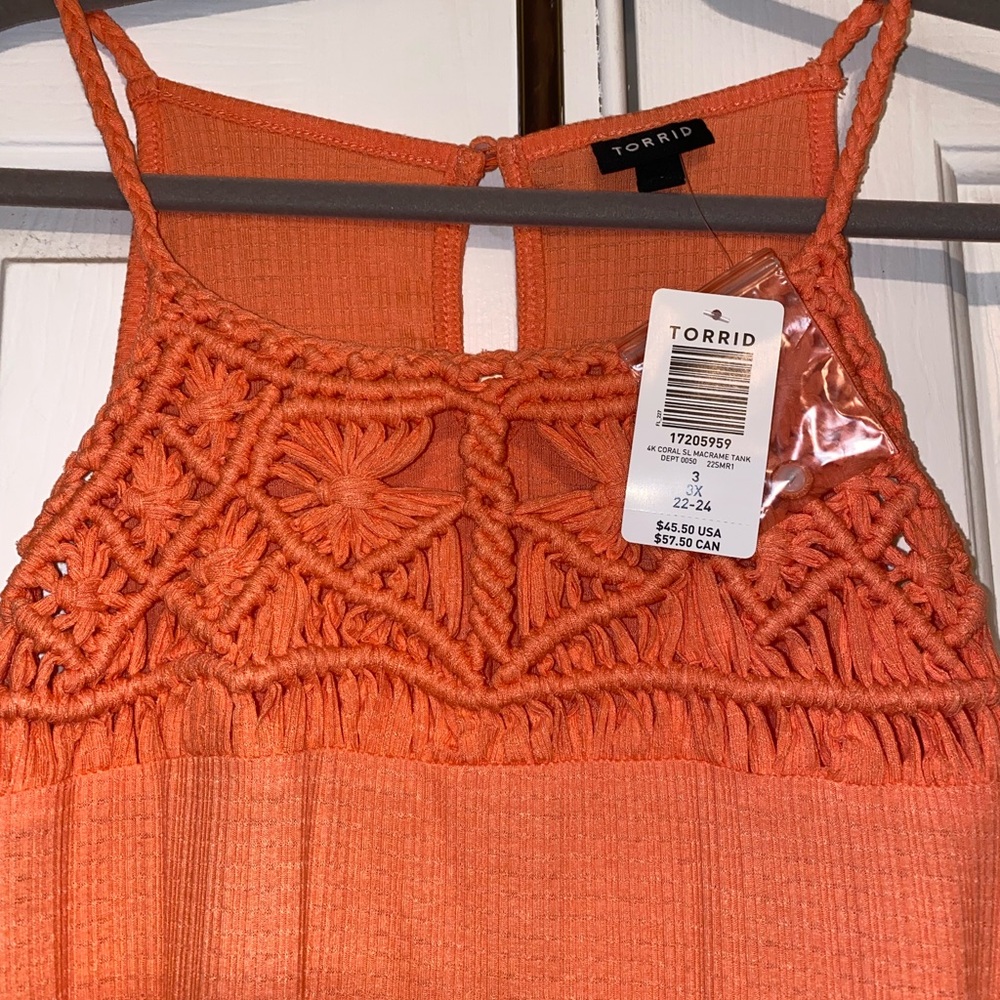 NWT Torrid Coral Tank top 3x